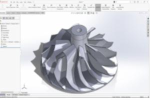 3D CAD model of a precision-engineered propeller for mechanical design applications